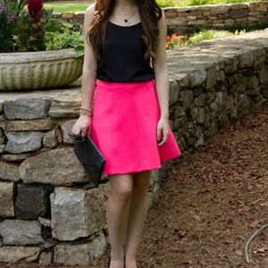 J. Crew Factory Hot Pink Fluted Double-Crepe Skirt